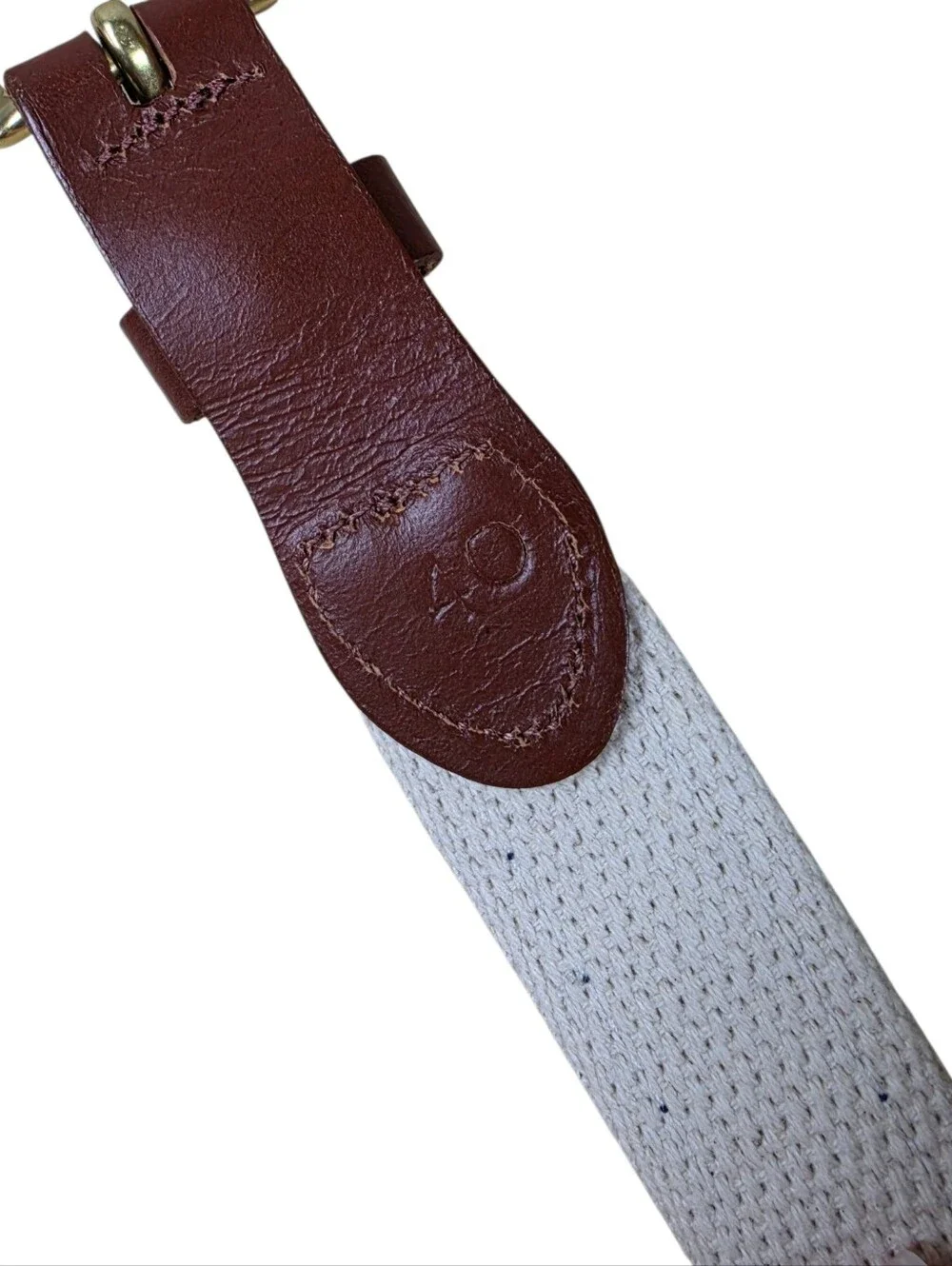 Leather Man Limited Nautical Flag Ribbon Brass Buckle Belt Yacht Club Maritime